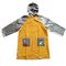 Wodoodporny płaszcz przeciwdeszczowy dla dzieci w kolorze żółtym i srebrnym o grubości 0,18 mm
