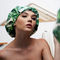 Oddychająca czepek pod prysznic z zielonym liściem ODM Dostępna 100% bawełna na długie włosy